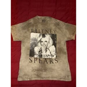 Britney Spears Retro Graphic Tie-Dye T-Shirt Large Green